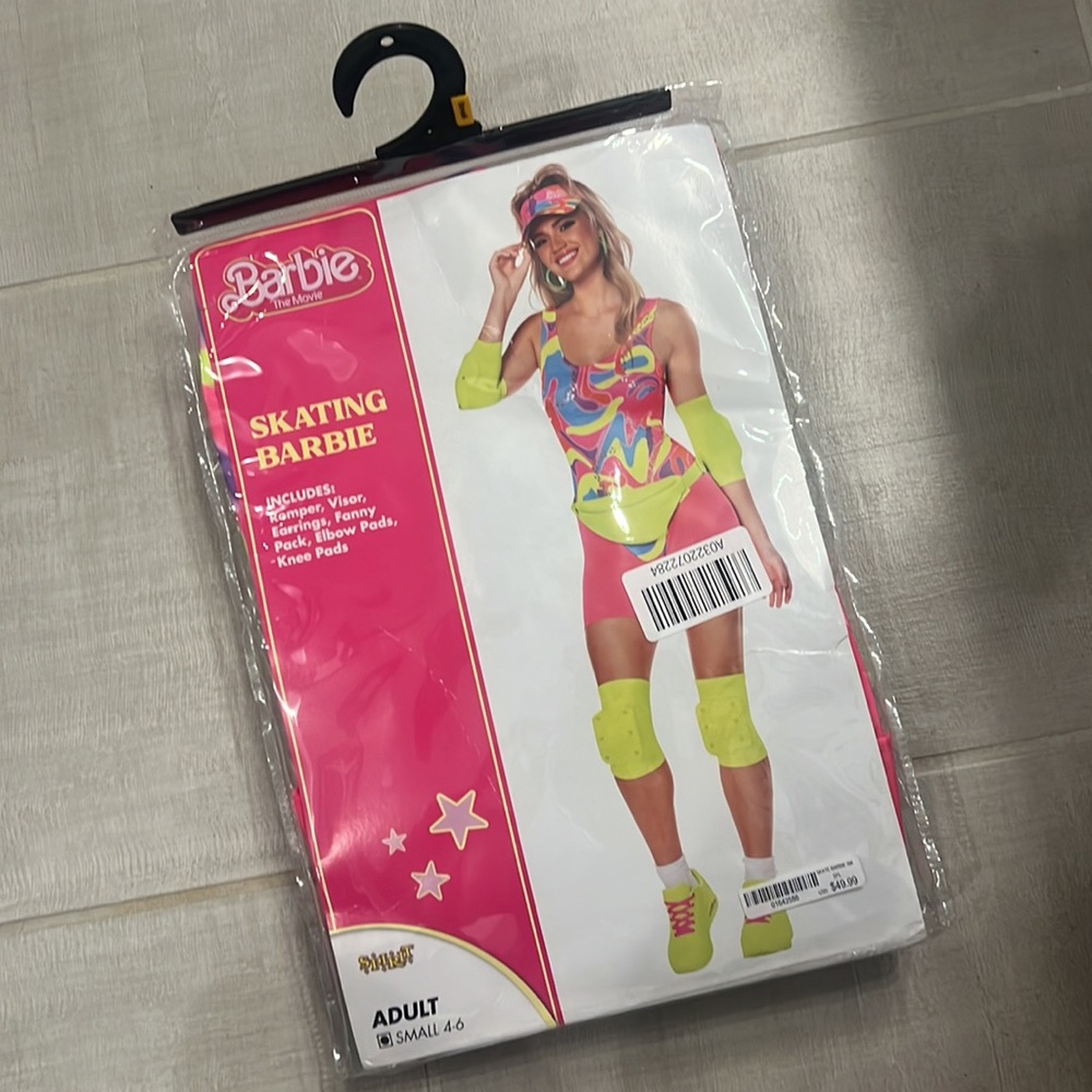 Spirit Halloween skate Barbie Halloween costume size adult small NEW